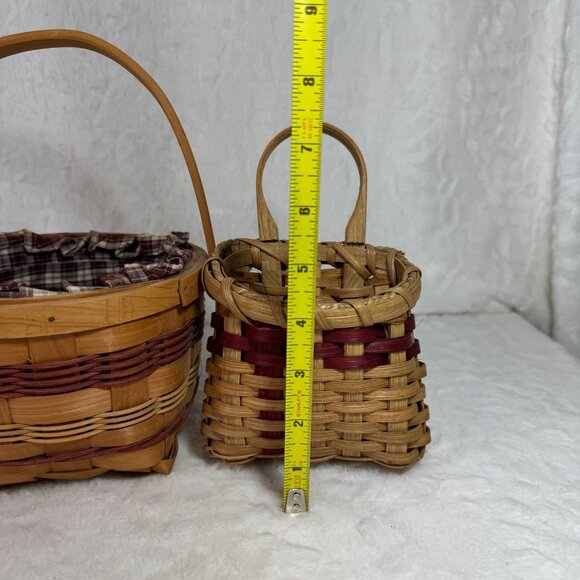 Handwoven Wicker Basket Trio With Handles - Rustic Decor & Storage Solutions - Picture 8 of 10